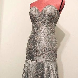 Small Ladies Gown by Stephen Yearick, Hand beaded with crystals  and faux  pears